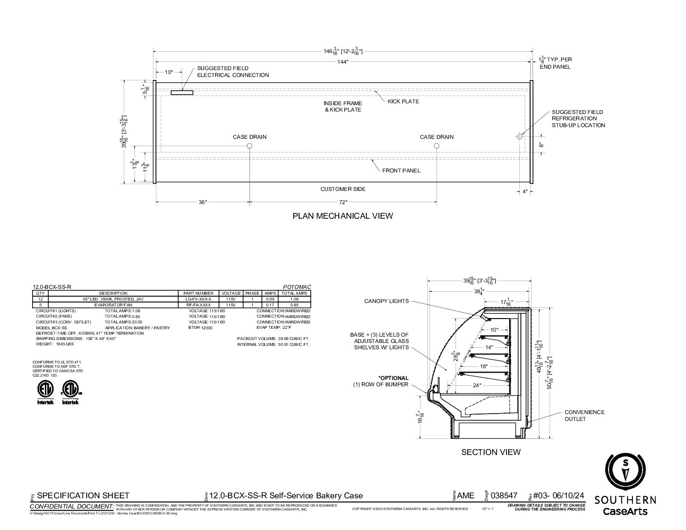 12.0-BCX-SS-R Self-Service Bakery Case